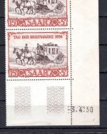 Saarland MiNr. 291 Br postfrisch im senkr. Paar, Fotobefund Geigle