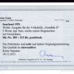 Saarland MiNr. 309-312 Br postfrisch Volkshilfe, Fotobefund Geigle