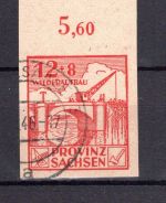 SBZ Provinz Sachsen MiNr. 88 B b Oberrand gestempelt geprüft Ströh