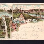 AK Cleve (Kleve) NRW 1899 Totalansicht mit Frachtsegler, Amphietheater