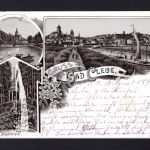 AK Cleve (Kleve) NRW 1896 Totalansicht mit Frachtsegler, Amphietheater