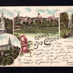 AK Cleve (Kleve) NRW 1900 Totalansicht, Amphietheater, Lohengrin Denkmal