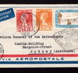 Niederlande Erstflugbeleg Niederlande-Australien 25. April 1931