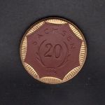 Freistaat Sachsen 1921 Notmünze Böttger Steingut 20 Mark
