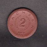 Sachsen 1921 2 Mark, Steingut Meissen