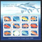 St. Helena MiNr. Meerestiere Fische 2008: Satz und Block postfrisch Tiere
