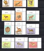 Sambia MiNr. 1715-1732 Tiere - Ecken mit Nummer, Satz postfrisch Tiere