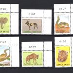 Sambia MiNr. 1715-1732 Tiere - Ecken mit Nummer, Satz postfrisch Tiere