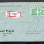 Gemeinschaftsausgabe MiNr. 930 Mehrfachfrankatur auf R-Brief portogerecht