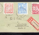 SBZ Mecklenburg-V. MiNr. 26-28 + ZF Mischfrankatur auf R-Brief, geprüft