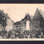 AK Cleve (Kleve) NRW 1919 Kleiner Markt mit Brunnen und Markttreiben