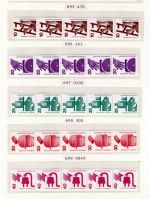 Bund MiNr. 694-703 + 773 postfrisch 5er Streifen schwarze Nummer