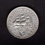 Weimar 1927 A 3 Reichsmark "Bremerhaven" vz-st