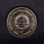 DDR 1983!!! 5 Mark Wartburg, Originalmünze ST