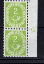 Bund MiNr. 123 DZ 2 postfrisch senkr. Paar, geprüft Schlegel