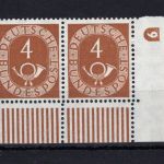 Bund MiNr. 124 DZ 6 postfrisch waag. Paar, geprüft Schlegel