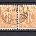 Bi-Zone MiNr. 4 y gestempelt waag. Paar, geprüft Hettler