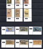 Südwestafrika MiNr. 298-301 Ecken mit Nummer postfrisch Heimische Tiere