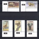 Südwestafrika MiNr. 298-301 Ecken mit Nummer postfrisch Heimische Tiere