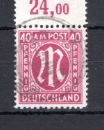 Bi-Zone MiNr. 30 b Bz Oberrand gestempelt geprüft Hettler