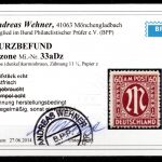 Bi-Zone MiNr. 33 a Dz postfrisch Kurzbefund Wehner