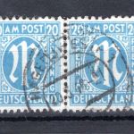 Bi-Zone MiNr. 26 b Dz gestempelt waag. Paar, Kurzbefund Wehner