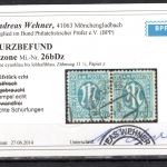 Bi-Zone MiNr. 26 b Dz gestempelt waag. Paar, Kurzbefund Wehner