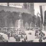 AK Cleve (Kleve) NRW 1918 Kleiner Markt mit Denkmal u. Markttreiben