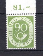 Bund MiNr. 138 Oberrand postfrisch gefaltet, geprüft Schlegel