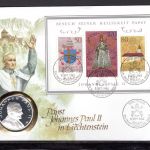 Liechtenstein 1985 Numisbrief Medaille Johannes Paul II. PP