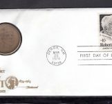 USA 1974 Numisbrief Bronzemedaille Robert Frost im Folder