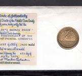 USA 1974 Numisbrief Bronzemedaille 200 Jahre 1. Continental Congress PP