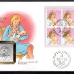 Schweiz 1987 Numisbrief Medaille Pro Juventute Stillende Mutter Silber