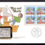 Schweiz 1984 Numisbrief Medaille Pro Juventute Max und Moritz Silber