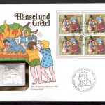 Schweiz 1985 Numisbrief Medaille Pro Juventute Hänsel und Gretel Silber