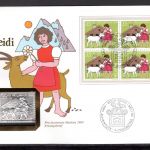 Schweiz 1984 Numisbrief Medaille Pro Juventute Heidi Silber