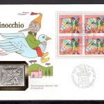 Schweiz 1984 Numisbrief Medaille Pro Juventute Pinocchio Silber
