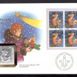 Schweiz 1987 Numisbrief Medaille Pro Juventute Weihnachten Silber