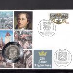Bund 1995 Numisbrief 5 DM Fr. v. Stein, 750 Jahre Regensburg ST
