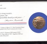 USA 1983 Numisbrief Medaille Theodore Roosevelt, vergoldet