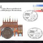 Bund 1995 Numisbrief Medaille 777 Jahre Rostock