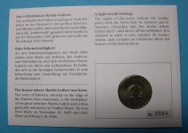 DDR 1993 Numisbrief 5 Mark Luthers Geburtshaus Worbes 184 a