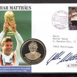 Bund 1992 Numisbrief Medaille Fußball WM 1990 Lothar Matthäus PP