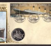 St. Vincent Grenadinen 1998 Numisbrief Liberia 5 Dollars Titanic PP