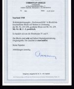 Saarland Hochwasserhilfe MiNr. Block 1-2 postfrisch Fotoattest Geigle