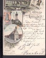 AK (Bad) Cannstatt 1898 Rathaus, Burgholzhof, Neue Eisenbahnbrücke