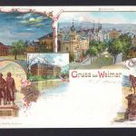 AK Weimar 1900 Schloss, Goethe-Schiller Denkmal, Carl August Denkmal