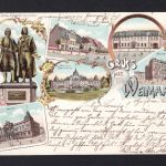 AK Weimar 1901 Post, Schloss, Museum, Schiller Haus, Denkmal