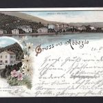 AK Abbazia/ Triest 1896 Totalansicht, Kronprinzessin Schutzhaus