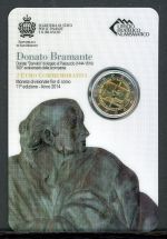 San Marino Coincard 2 Euro 2014 im Folder "Bramante" BU